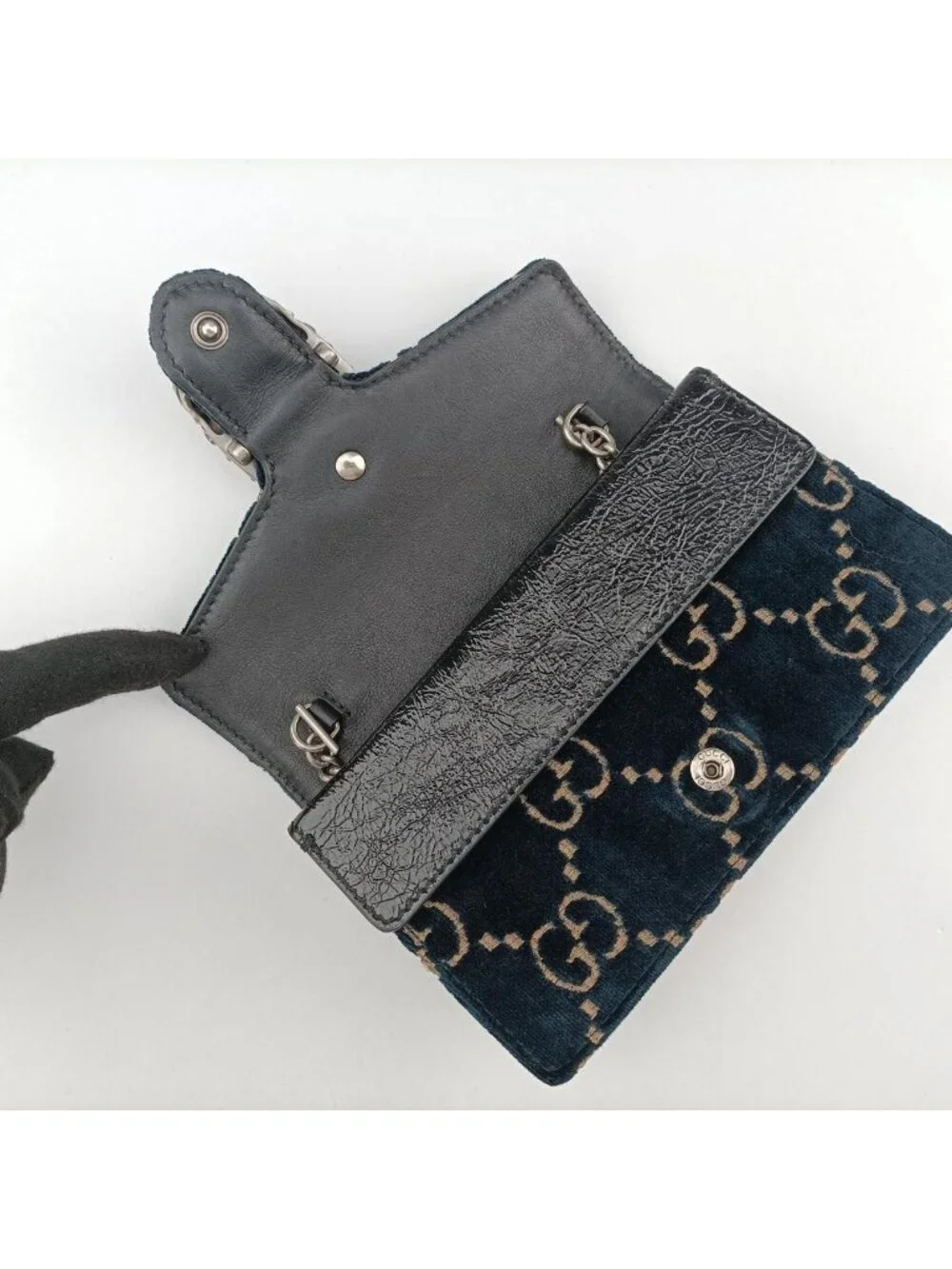 Gucci Dionysus Navy Velour Shoulder Bag